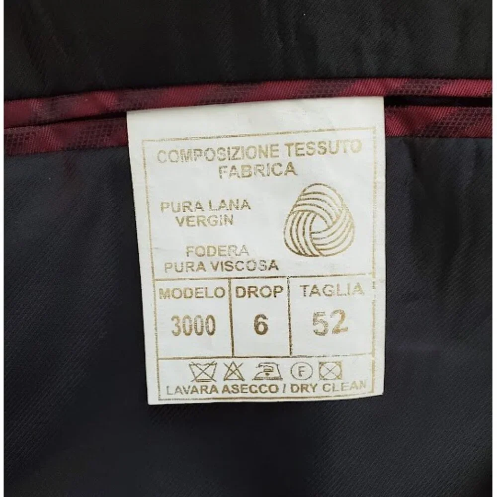 Premium Black Virgin Wool Sport Coat Two-Button Dual-Vent Suit Jacket Sz 42